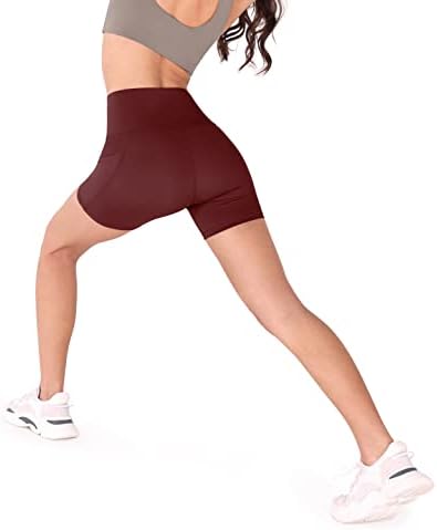 ODODOS ženskog trbuha za kontrolu trbuha joga kratke hlače 2.0 s džepovima s visokim strukom atletskih treninga kratke hlače-5 / 8