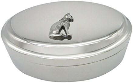 Kiola dizajnira srebrno tonirana egipatska mačka ovalna kutija nakita
