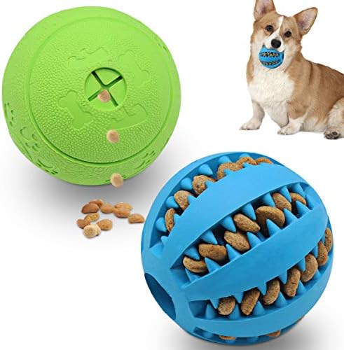 Kuglice za pse za pse 2pcs pse zagonetke igračke štene igračke za štene, gumene gumene igračke za žvakanje štenaca za zube zuba 2-18