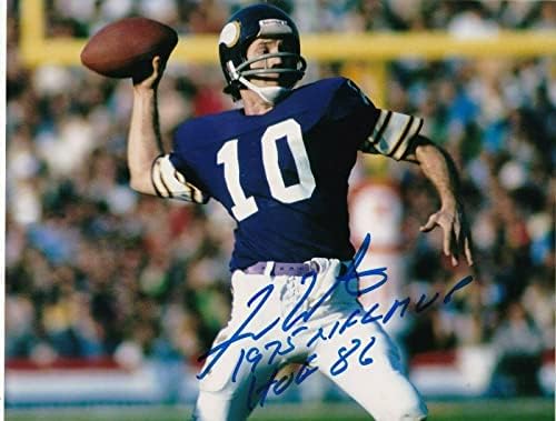 Fran Tarkenton Minnesota Vikings 1975 NFL MVP/HOF 86 Akcija potpisano 8x10 - Autografirane NFL fotografije