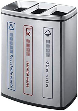 FKJLUN otpadni koš za recikliranje bin kroma bez kapka za smeće Recycle kanta Klasifikacija Klasifikacija smeća od nehrđajućeg čelika