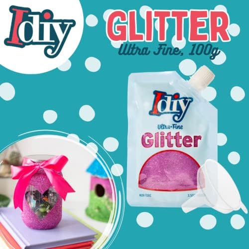 IDIY Ultra Fine Glitter W Easy-Pour torba i lijevka-Shamrock Green Extra Fino-toksična, DIY ARTS & CORTS, Školski projekti, festivali,