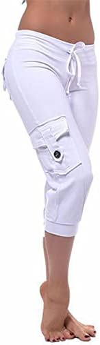 Ženski vitki obrezani kapris teretni trkači pješačke hlače elastični struk meke trenirke casual rastezanje joga usjeva hlače