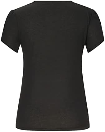 Nokmopo Radne košulje za žene Business Casual Creative Print V-Neck majica majica s kratkim rukavima Osnovni pulover vrhovi