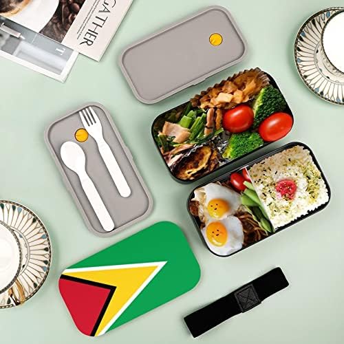 Gvajana zastava Bento kutija za ručak nepropusna bento kutija spremnika za hranu s 2 odjeljka za izletnički rad izletnice