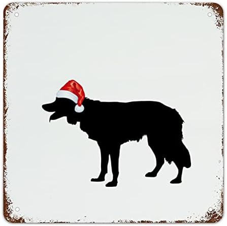 Guangpat božićni njemački ovčarski pas aluminij metalni znak božićni pas silueta znakovi zidna umjetnost rustikalni zid dekor seoski