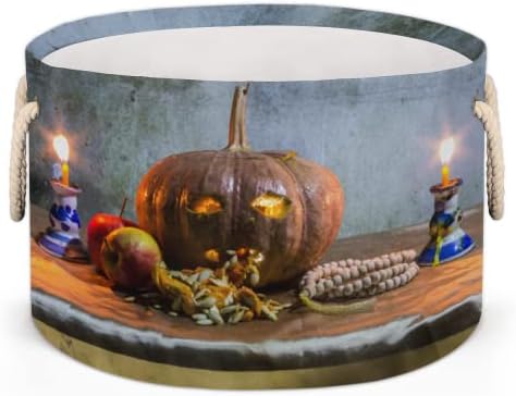 Lampion od bundeve za Noć vještica 25 velikih okruglih košara za odlaganje košara za rublje s ručkama košara za odlaganje pokrivača