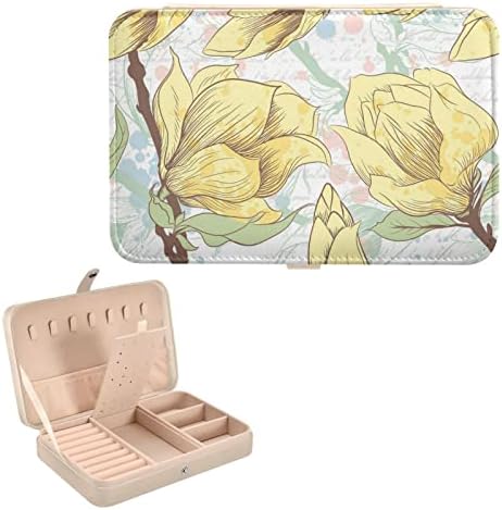 Innewgogo magnolia cvjetovi mali nakit kutija za kožni nakit Organizator za zaslon za odlaganje kutije za putovanje za putovanja
