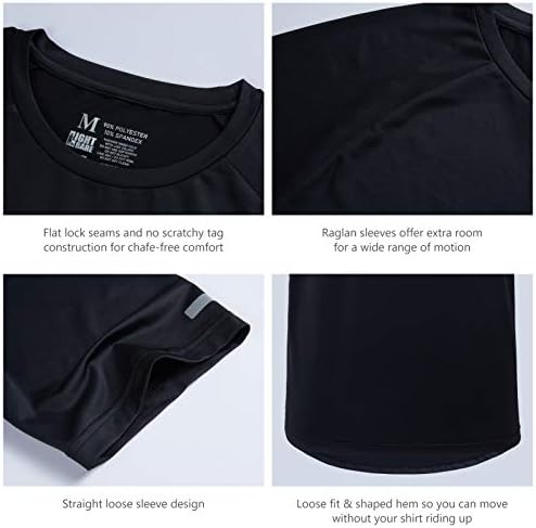 Lightbare muške majice za suho fit majice kratke rukave lagane košulje protiv mirisa za trčanje u sportu o treningu