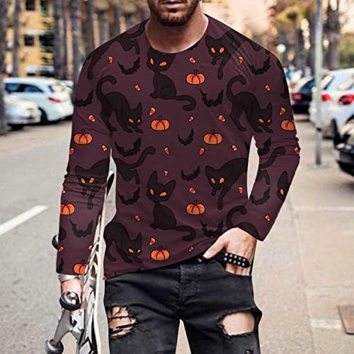 Gdjgta modna casual casual halloween vrat 3D digitalni tisak majice dugih rukava majica Sport Kompresija Košulja