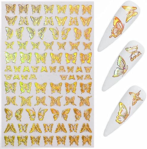Naljepnica za manikuru s leptirom 35 naljepnica za nokte s leptirom polirani klizač dizajn leptira puni premaz za nokte samoljepljivi