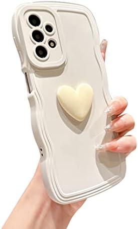 LYQZDT CURLY Okvir za kovrčavi valni okvir za Samsung A23 5G futrola, Slatko 3D ljubavno srce za žene djevojke, mekani silikonski šok