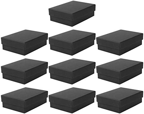 Crne kutije za organizatore 10pcs papirnate kutije za nakit prstenovi naušnice kutije za pakiranje poklon kutija za spužvasto punjenje