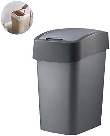 Kanta za sakupljanje otpada bucket kreativna plastična kanta za smeće s poklopcem za kuhinju uredske spavaće sobe kante za smeće, siva