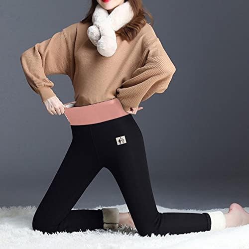 Oplxuo žensko runo obložio je radne gamaše modno visokog struka za kontrolu trbuha zimske toplinske joge hlače mršave tajice