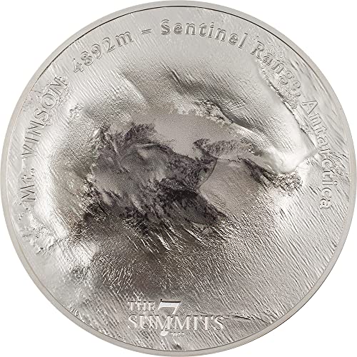 2022 DE 7 Summits PowerCoin Mt Vinson 5 Oz Silver Coin 25 $ Cook Islands 2022 Bu Brilliant necirkulirano