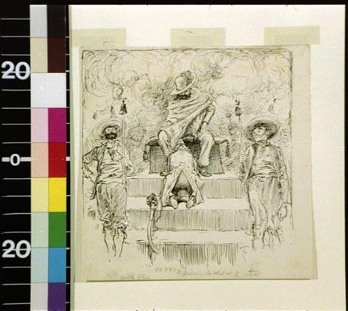 PovijesneFindings Foto: Russell je pao na koljena, 1883., vladar, Španjolska, opatija Edwin Austin, muškarci, mač
