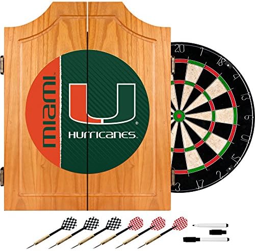 Zaštitni znak Gameroom University of Miami Wood Dart set ormara - Tekst