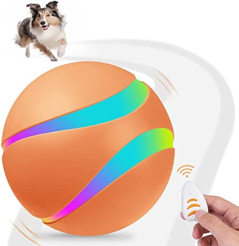 Xifengnian 3,54 inčni interaktivni pse igračke kugla, aktivna kuglica za pse s daljinskim upravljačem i LED RGB svjetlo, automatska