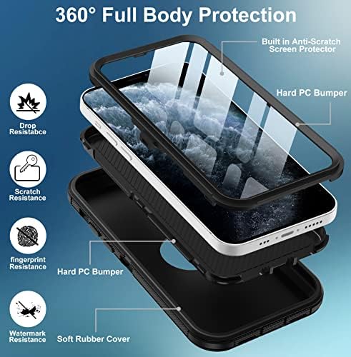 AIMOLL-88 za slučaj iPhone 11 Pro Max, s ugrađenim zaštitom zaštite od teških zaslona zaslona, ​​zaštitni zaštitni poklopac zaštićenog