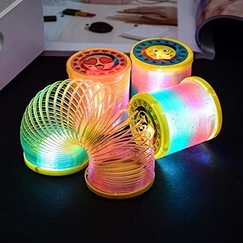 Glow Rainbow Circle igračka šarena noćna lagana igračka plastični proljetni prsten Stacking Ring Svjetlo elastični Circle Toys 5