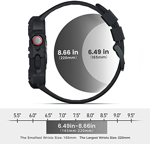 Aiyock pojas kompatibilan za Apple Watch 45 mm 44 mm 41 mm 40 mm 38 mm s kovčegom odbojnika, šokarnim robusnim remenom za Iwatch SE