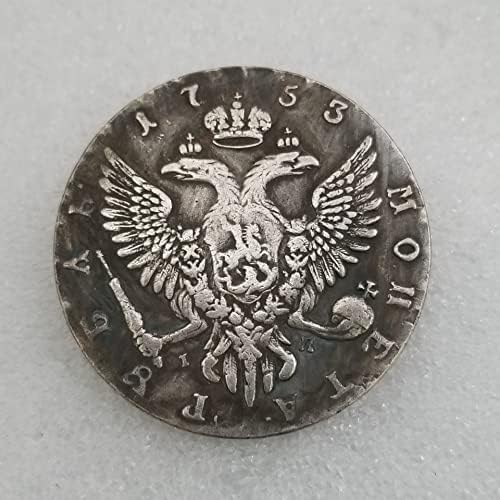 Antikni zanati 1753-MMA mesing srebrno pozlaćeni stari srebrni dolar srebro okrugli strani srebrni dolar kolekcija antikviteta