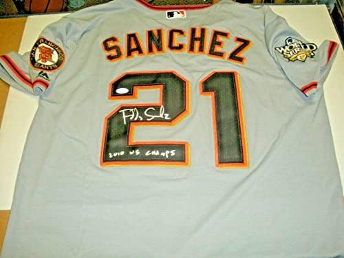 Freddy Sanchez Sanfrancisco Giants 10 WS JSA/CoA potpisali službeni veličanstveni dres - Autografirani MLB dresovi