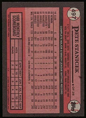 1989. Topps 497 Pete Stanicek Baltimore Orioles NM/MT Orioles