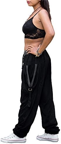 Thaluta ženske labave harem salone hlače s džepovima joga pamučni elastični struk jogeri vrećaste hlače