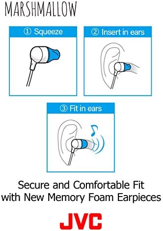 JVC marshmallow bežični uši, Bluetooth povezivanje, komadi uha za memorijsku pjenu za sigurno fit - hafx29btw