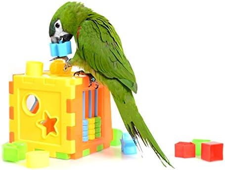 Hipeety ptičja papiga brice edukativni trening građevinski blok igračka papagajta za obavještajne igračke igračka za žvakanje za makaw
