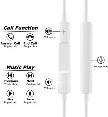 [Apple MFI certificirano] Apple Earbuds/slušalice/slušalice s 3,5 mm ožičenim slušalicama ožičenim ušima s mikrofonom kompatibilnim