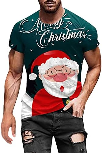 ZDDO božićni muški vojnici majice s kratkim rukavima mišića Slim Fit Party Dizajnerski vrhovi Xmas Grafički Smiješne sportske majice