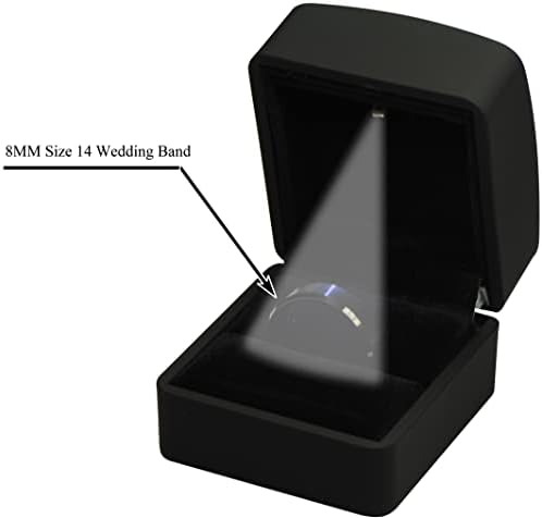 LED crna kutija za prstenje za prijedlog za brak, vjenčanje, zaruke, rođendan, Valentinovo, Majčin dan, Očev dan, Božić ... Luksuzni