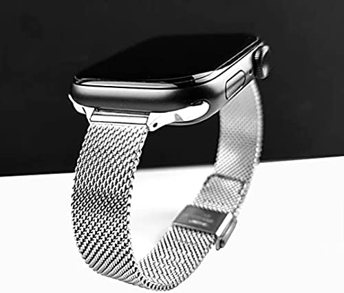 Slim satovama kompatibilan s Apple Watch 38/40/42/44mm za žene djevojke, nehrđajući čelik zamjenjivi metalni remen za satove od 14