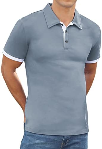 Nitagut muški polo majica s kratkim i dugim rukavima casual Slim Fit Polo Tee Basic Dizajnirana pamučna košulja za čovjeka