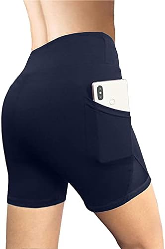 Žene visoki struk joga kratke hlače s bočnim džepovima vježbanje kompresije atletski biciklistički ženski elastični struk hlača