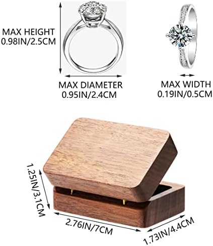 Cosisio Vintage drveni prsten kutija za 2 prstena, jedinstveni prijedlog dar za vjenčanje i ceremoniju