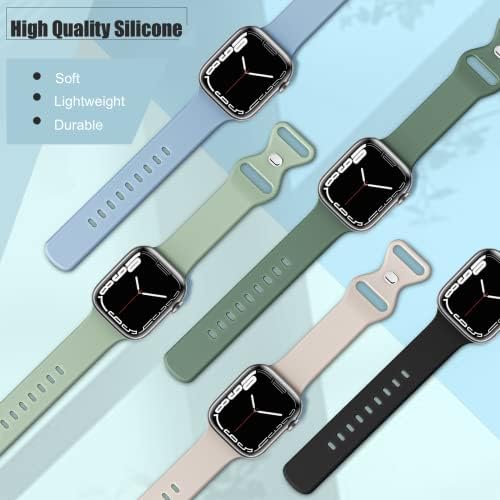 [5 pakiranje] STG Sport Watch Band kompatibilan s Apple Watch Bandom 38 mm 40 mm 41 mm 42 mm 44 mm 44 mm 45 mm 49 mm meki silikonski
