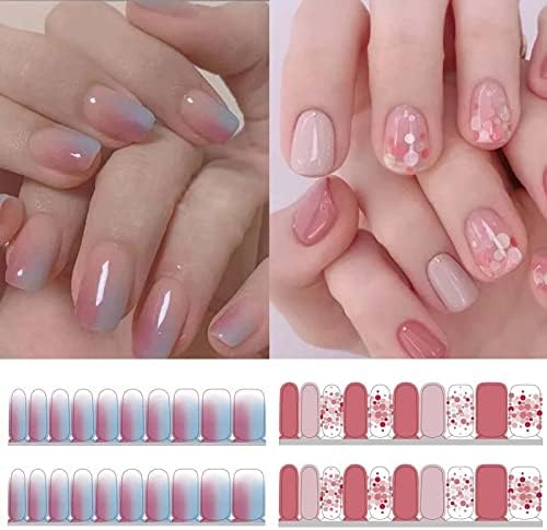 Naljepnice za nokte za žene i djevojke samoljepljivi gel lak za nokte 40pcs 92-06 oblozi u boji u boji za pune nokte s turpijom za