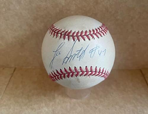 Lee Smith Chicago Cubs potpisao je autogramiranu vintage N.L. Bejzbol w/coA