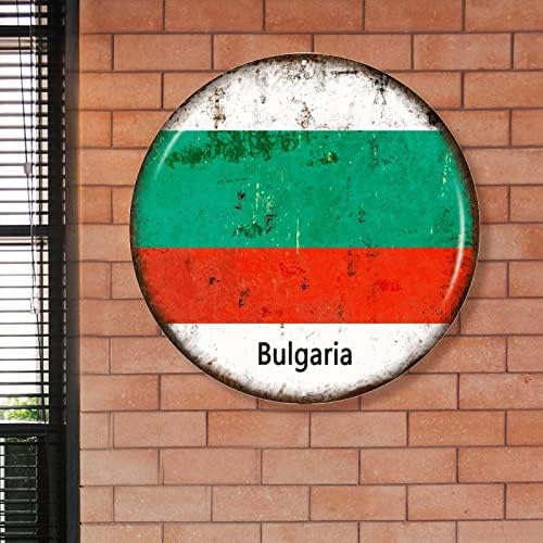 Bugarska zastava natpis dobrodošlice na ulaznim vratima Bugarska metalni znak Patriotski dekor Country Suvenir Custom Wall Art Farmhouse