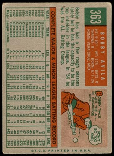 1959. Topps 363 Bobby Avila Baltimore Orioles Dean's Cards 2 - Dobre Orioles