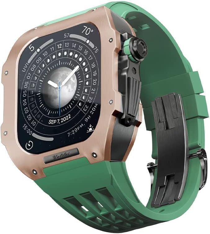Kanuz gumeni remen bez legure Titanium za iWatch Watch 7/8 Apple Mod pribor za satove Zamjena benda od nehrđajućeg čelika za Apple