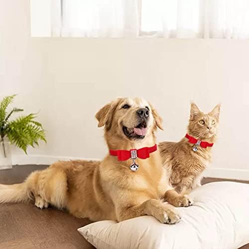 Podesiva ljetna kopča meka udobna ogrlica za kućne ljubimce za male srednje velike pse Mačke ogrlice s zvonima kože baršunasti elegantni