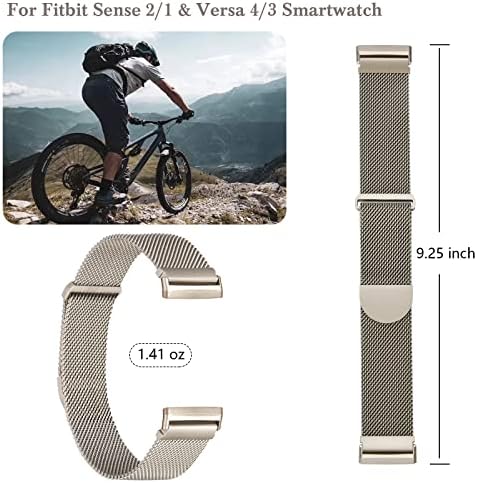 Koreda kompatibilna s Fitbit Versa 3/Versa 4/Fitbit Sense/Sense 2 bendovi za žene muškarce, Mesh Mesh petlja Podesiva magnetska zamjena