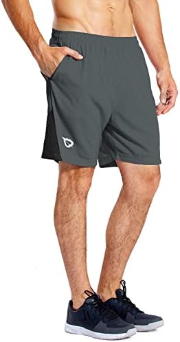 Muške kratke hlače za trčanje od 7 inča s mrežastom podstavom i džepom s patentnim zatvaračem za sportske treninge u teretani