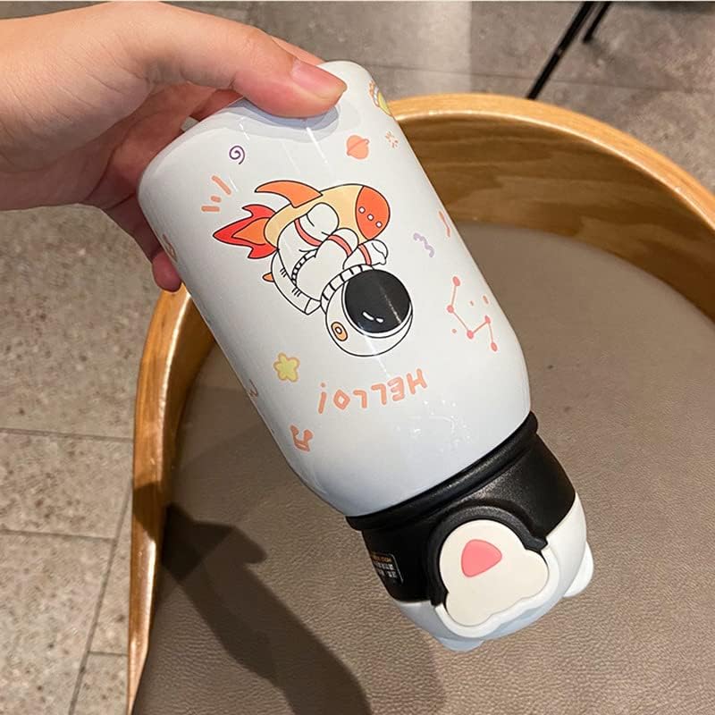 Kawaii boca vode s uklonjivim toplim krznenim poklopcem medvjeda i naramenicama, slatka anime turistička termos šalica, estetski vakuum