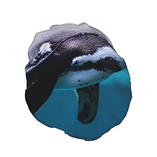 Penguin Plivanje u oceanskom tiskanom kapu za tuširanje, vodootporne kape za kupku za višekratnu upotrebu za žene, muškarce, dječake